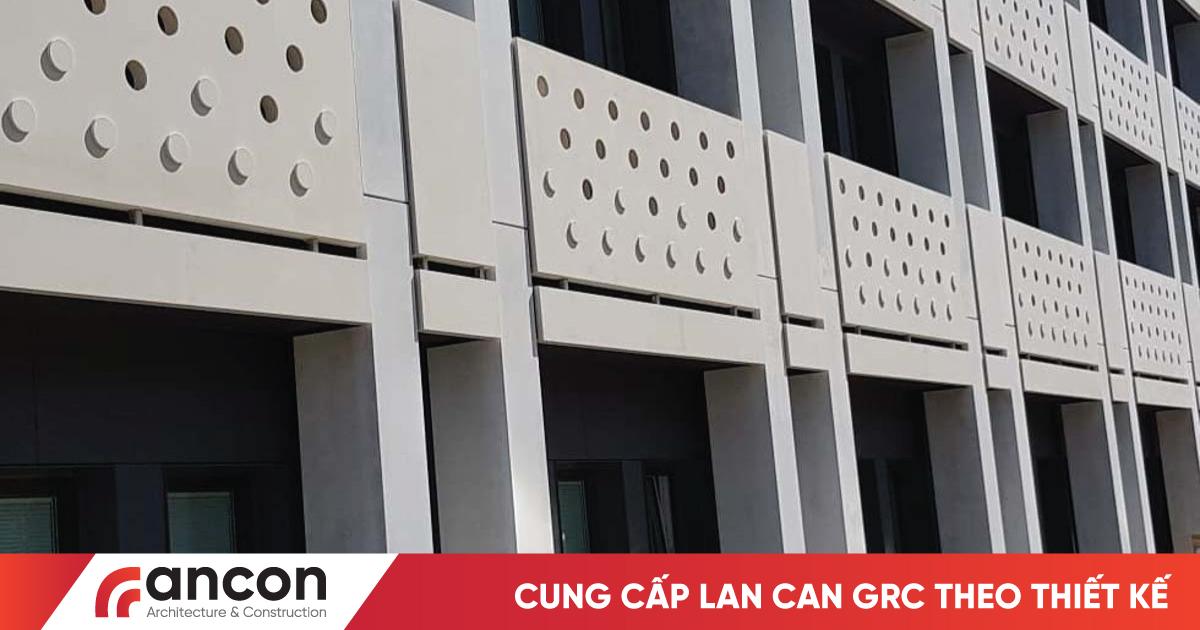 Sản xuất thi công Ban công treo Lan can bê tông GRC đúc sẵn